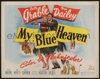 4c352 MY BLUE HEAVEN 1/2sh '50 great art of sexy dancer Betty Grable & Dan Dailey too!
