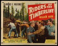 4c398 RIDERS OF THE TIMBERLINE style B 1/2sh '41 William Boyd as Hopalong Cassidy, Andy Clyde