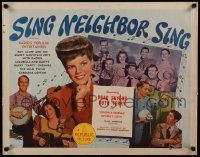4c433 SING NEIGHBOR SING style A 1/2sh '44 Roy Acuff & his Smoky Mountain Boys, Ruth Terry!