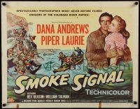 4c441 SMOKE SIGNAL style B 1/2sh '55 Dana Andrews & Piper Laurie flee through Indian territory!