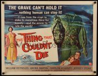 4c453 THING THAT COULDN'T DIE 1/2sh '58 great artwork of monster holding its own severed head!