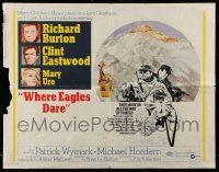 4c485 WHERE EAGLES DARE int'l 1/2sh '68 Clint Eastwood, Richard Burton, Mary Ure!
