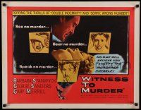 4c492 WITNESS TO MURDER style A 1/2sh '54 no one believes what Stanwyck saw except the murderer!