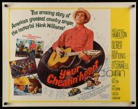 4c496 YOUR CHEATIN' HEART 1/2sh '64 great image of George Hamilton as Hank Williams with guitar!