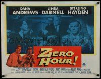 4c499 ZERO HOUR 1/2sh '57 Dana Andrews, Linda Darnell, Sterling Hayden, yellow border design!