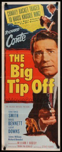 4c551 BIG TIP OFF insert '55 Richard Conte knows everything the underworld does, film noir!