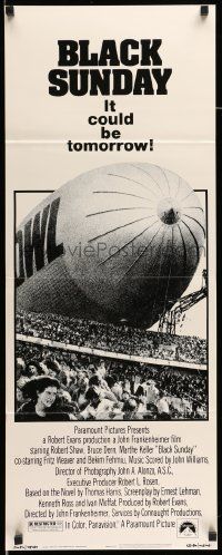 4c556 BLACK SUNDAY insert '77 Frankenheimer, Goodyear Blimp zeppelin disaster at the Super Bowl!