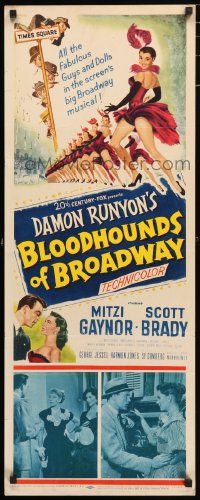 4c561 BLOODHOUNDS OF BROADWAY insert '52 Mitzi Gaynor & sexy showgirls, from Damon Runyon story!