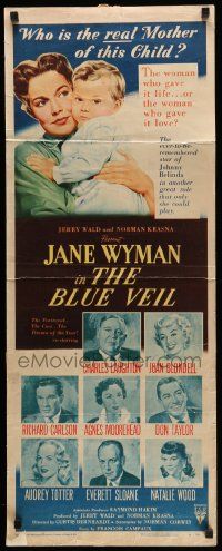 4c562 BLUE VEIL insert '51 portraits of Charles Laughton, Jane Wyman, Joan Blondell & more!