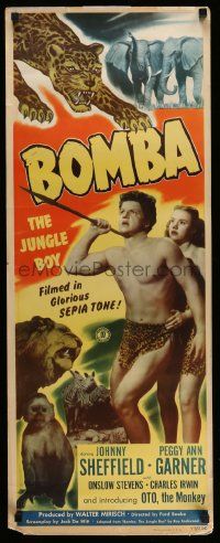 4c564 BOMBA THE JUNGLE BOY insert '49 Johnny Sheffield, Peggy Ann Garner & Oto the monkey!