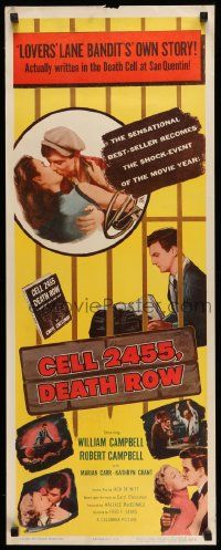 4c580 CELL 2455 DEATH ROW insert '55 biography of Caryl Chessman, no. 1 condemned convict!