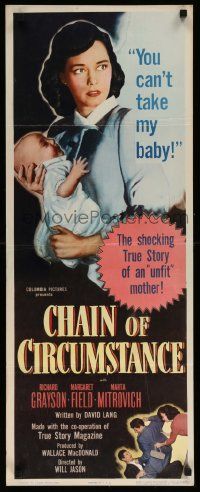 4c581 CHAIN OF CIRCUMSTANCE insert '51 Richard Grayson, Margaret Field, unfit to be a mother!