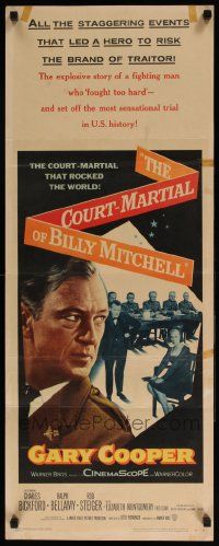4c594 COURT-MARTIAL OF BILLY MITCHELL insert '56 c/u of Gary Cooper, directed by Otto Preminger!
