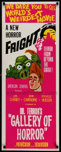 4c624 DR. TERROR'S GALLERY OF HORROR insert '67 Lon Chaney Jr in world's weirdest movie!