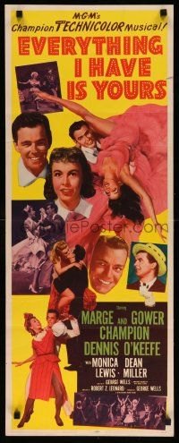 4c634 EVERYTHING I HAVE IS YOURS insert '52 full-length art of Marge & Gower Champion dancing!