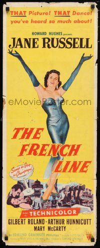 4c646 FRENCH LINE 2D insert '54 Howard Hughes, full-length art of sexy Jane Russell!