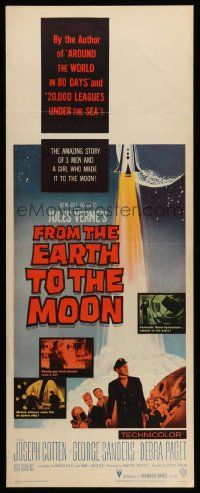 4c648 FROM THE EARTH TO THE MOON insert '58 Jules Verne's boldest adventure dared by man!