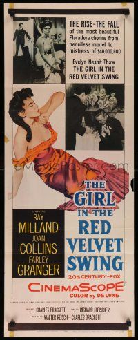 4c655 GIRL IN THE RED VELVET SWING insert '55 art of sexy Joan Collins as Evelyn Nesbitt Thaw!
