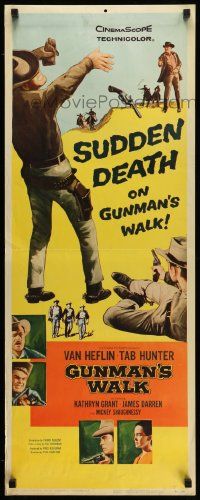 4c666 GUNMAN'S WALK insert '58 Van Heflin, Tab Hunter & Kathryn Grant, sudden death!