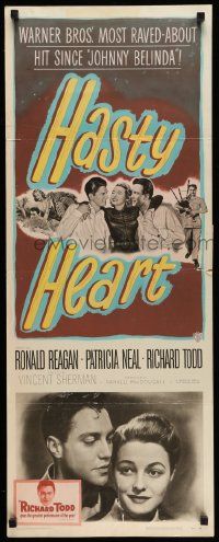 4c671 HASTY HEART insert '50 patient Ronald Reagan & nurse Patricia Neal help dying Richard Todd!