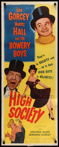 4c681 HIGH SOCIETY insert '55 William Beaudine, Leo Gorcey, Huntz Hall & The Bowery Boys!