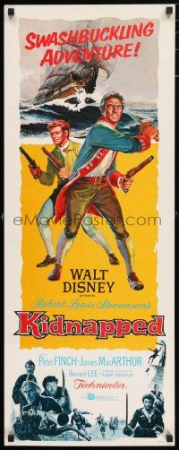 4c711 KIDNAPPED insert '60 Walt Disney, art of swashbucklers Peter Finch & James MacArthur!