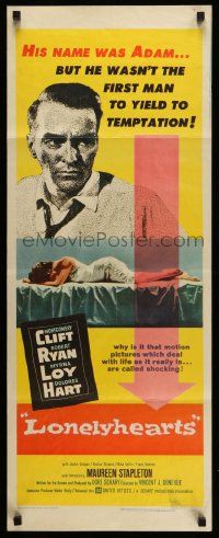 4c728 LONELYHEARTS insert '59 guilt-ridden Montgomery Clift, from West's depressing novel!
