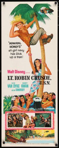 4c734 LT. ROBIN CRUSOE, U.S.N. insert '66 Disney, cool art of Dick Van Dyke w/Nancy Kwan!