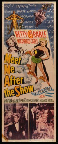4c756 MEET ME AFTER THE SHOW insert '51 artwork of sexy dancer Betty Grable & top cast members!