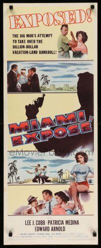 4c760 MIAMI EXPOSE insert '56 Lee J. Cobb, sexy Patricia Medina getting slapped, Florida mob!