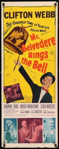 4c762 MR. BELVEDERE RINGS THE BELL insert '51 artwork of Clifton Webb winking at lovers!
