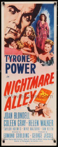 4c773 NIGHTMARE ALLEY insert R55 Tyrone Power is a carnival barker whose life goes very wrong!