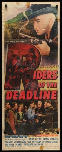 4c826 RIDERS OF THE DEADLINE insert '43 art & images of William Boyd as Hopalong Cassidy!