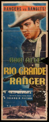 4c828 RIO GRANDE RANGER insert '36 great image of western cowboy Bob Allen with gun!