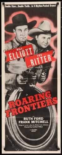 4c830 ROARING FRONTIERS insert R55 Wild Bill Elliot as Hickok w/singing cowboy Tex Ritter!