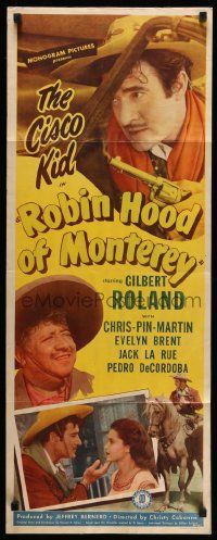 4c832 ROBIN HOOD OF MONTEREY insert '47 Gilbert Roland as The Cisco Kid!
