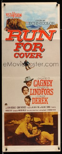 4c839 RUN FOR COVER insert '55 James Cagney, Viveca Lindfors, John Derek, directed by Nicholas Ray