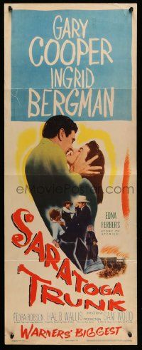 4c846 SARATOGA TRUNK insert '45 Gary Cooper about to kiss Ingrid Bergman, by Edna Ferber!