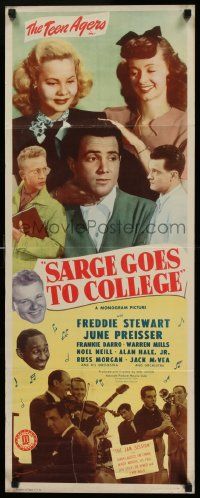 4c847 SARGE GOES TO COLLEGE insert '47 Frankie Darro, Noel Neill, Alan Hale Jr., The Teen Agers
