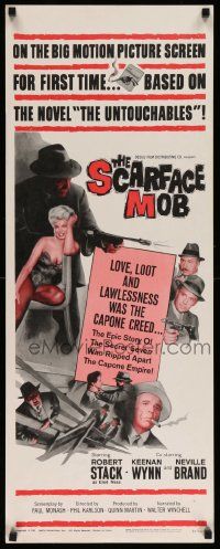 4c851 SCARFACE MOB insert '62 sexy Barbara Nichols, Robert Stack as Eliot Ness!