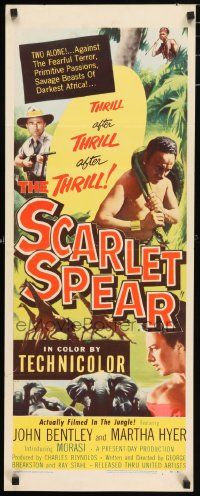 4c852 SCARLET SPEAR insert '54 Africa, primitive emotions, savage passions, nature in the raw!