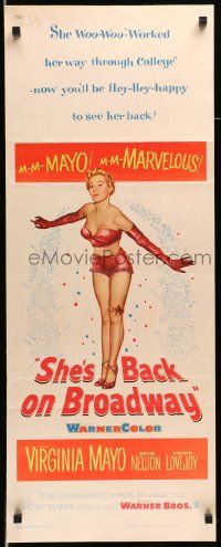 4c866 SHE'S BACK ON BROADWAY insert '53 full-length sexy Virginia Mayo in skimpy outfit!