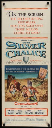 4c874 SILVER CHALICE insert '55 great art of Virginia Mayo & Paul Newman in his first movie!
