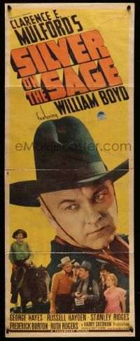 4c875 SILVER ON THE SAGE insert '39 western images of William Boyd as Hopalong Cassidy!