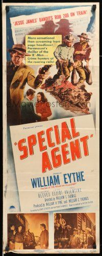 4c895 SPECIAL AGENT insert '49 detective William Eythe must stop train robber George Reeves!