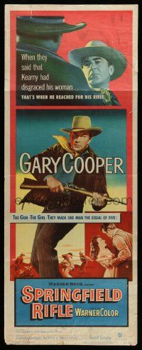 4c898 SPRINGFIELD RIFLE insert '52 cool cowboy western artwork of Gary Cooper with rifle!
