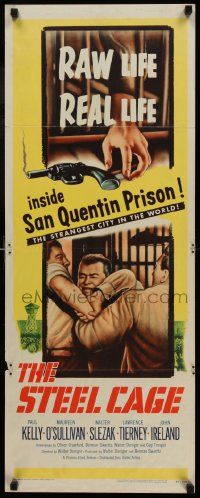 4c906 STEEL CAGE insert '54 Paul Kelly is a criminal inside San Quentin prison!