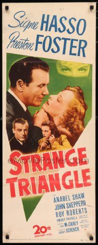 4c916 STRANGE TRIANGLE insert '46 Preston Foster gets involved w/ woman and her husband!
