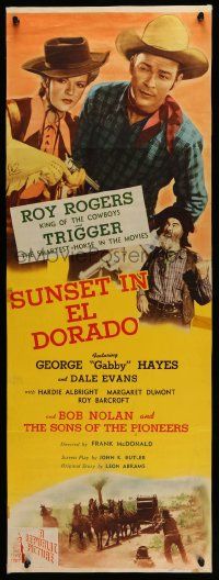 4c925 SUNSET IN EL DORADO insert '45 Roy Rogers with sexy Dale Evans + Gabby Hayes!