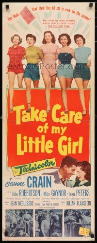 4c929 TAKE CARE OF MY LITTLE GIRL insert '51 sexy Jeanne Crain, Dale Robertson, Mitzi Gaynor